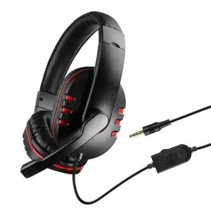 PC 컴퓨터 노트북 PS4 PS5 Nintendo 태블릿 이어폰 용 마이크 소음 차단 헤드폰이 장착 된 새로운 업그레이드 유선 헤드셋 게이머