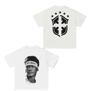 Neymar 미식 축구 스타 프린트 100% 코튼 반팔 티셔츠 남성 여성 의류 Athleisure 프린트 패션 Oversize Tee