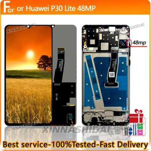 화웨이 P30 라이트 용 AAA + LCD 화웨이 P30 라이트 LCD 교체 용 48MP LCD 디스플레이 MAR-LX1A MAR-LX3A LCD 터치 스크린 디지타이저