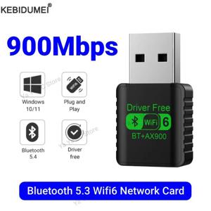 900Mbps WiFi 6 USB 어댑터 Bluetooth 5.4 듀얼 밴드 2.4G 5GHz 2in1 동글 USB 무선 네트워크 카드 드라이버 Win10/11 무료
