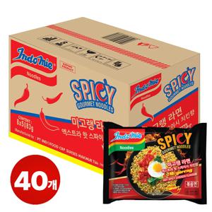 [공식수입인증정품] 미고랭 라면 엑스트라 핫 스파이시 치킨향 매운 볶음면 83g, 40개, 1박스