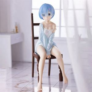 17cm 리제로 렘 피규어 좌식 의자 PVC 애니메이션 모델 수집용 책상 장식 선물
