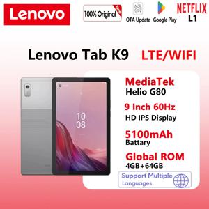 글로벌롬 레노버 탭 K9/M9 태블릿 4G LTE+WiFi 9인치 MTK G80 옥타코어 4GB 64GB 5100mAh 안드로이드 13 돌비 애트모스 사운드 PC 패드