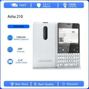리퍼비시된 오리지널 아샤 210 2013년형 2G 듀얼심 언락 GSM 900/1800 휴대폰 러시아어 아랍어 히브리어 키보드 핀란드 제조