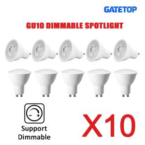 10개 3W 5W 6W 7W 디밍 가능 LED GU10 스포트라이트 AC220V 에너지 절약 디밍 전구 조명은 30W 50W 할로겐 램프를 대체할 수 있습니다