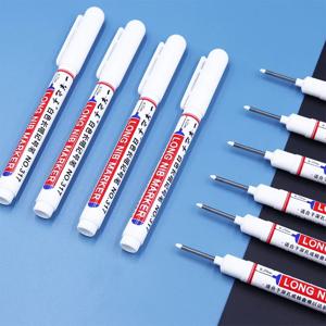 긴 헤드 20mm 화이트 마커 펜, 가는 팁, 무독성, 속건성 알코올 드로잉, 그래피티, 금속, 목재용 목재 깊은 구멍 표시용