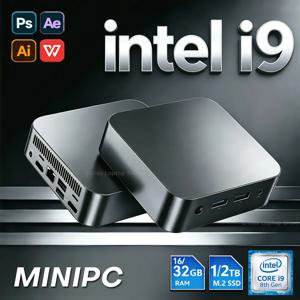 인텔 코어 i9-10980HK 미니 PC 윈도우 11 16GB/32GB 램 1TB/2TB SSD M.2 휴대용 PC 게이머 UHD 그래픽 데스크탑 컴퓨터 i9 미니PC