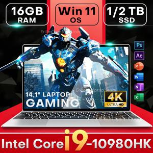 2026 14.1인치 컴퓨터 윈도우 11 프로 인텔 코어 i9-10980HK PC 1TB 2TB SSD 16GB 램 노트북 4K HD 디스플레이 울트라 슬림 게이밍 노트북