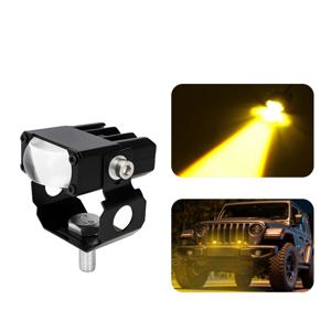 1/2PCS 오토바이 1 렌즈 레이저 보조 스포트라이트(마운트 브래킷 포함) 트럭 자동차 SUV 4x4 보트용 흰색 노란색 외부 헤드라이트