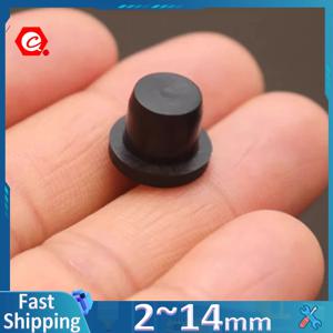 검정색 T형 솔리드 실리콘 고무 홀 캡 2mm-14mm 원형 물 배출구 드레인 플러그 내열성