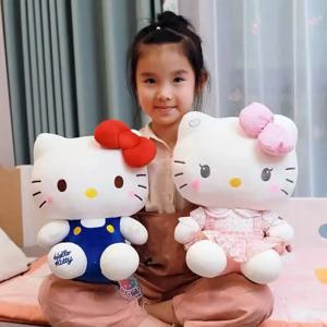 헬로 키티 애니메이션 헬로 키티 봉제 인형 플러시 소프트 베개 소녀를 위한 생일 선물 귀여운 헬로 키티 봉제 인형
