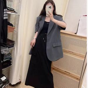 봄 여름 새로운 경량 럭셔리 스타일 여성용 반팔 정장 재킷 다목적 슬리밍 통근 어깨 길이 코트