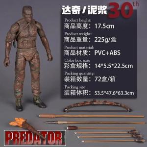 재고 있음 NECA 프레데터 30주년 기념 정글 패트롤 더치 액션 피규어 7인치 관절형 모델 (부품 포함) 수집용 장난감 선물