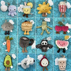JELLYCAT 머핀 플러시 장난감, 미니 체리 참, 해파리 플러시 장난감, 수박, 해바라기, JC 사워 피클 가방 참