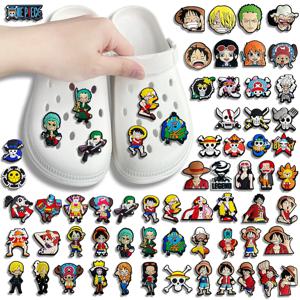 2-30pcs 원피스 루피 크록스 DIY 액세서리 만화 인형 귀여운 분리형 신발 버클 조로 신발 꽃 장식 장식품