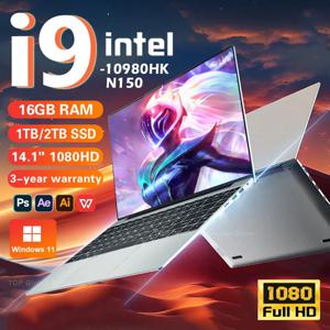 14.1인치 휴대용 노트북 인텔 코어 i9 10980HK 인텔 N150 컴퓨터 윈도우 11 프로 게이밍 노트북 16GB 램 4K 1TB 2TB SSD 노트북 PC