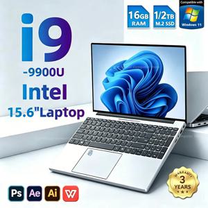 2026 게이밍 15.6인치 노트북 인텔 코어 i9 9900 컴퓨터 16GB 램 1TB/2TB 1920*1080 지문인식 백라이트 노트북 윈도우 11