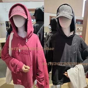 아리랑 투어 2026 당신의 사랑 노래란 무엇인가 후디 스웨트셔츠 풀오버, 레트로 워시드 블랙 후디, K팝 팬 선물