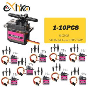 1-10pcs MG90S 서보 모든 메탈 기어 9g SG90 헬리콥터 비행기 보트 자동차 Trex 450 RC 로봇 180/360 학위 용 업그레이드 버전