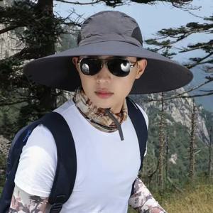 큰 챙 폴리에스터 태양 모자 UV 보호 통기성 메쉬 캡 접이식 남녀 야외 낚시 하이킹 비치 캡