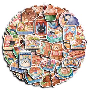 95PCS 원래 만화 테디 베어 자전거 손 계정 연필 케이스 데칼에 대 한 귀여운 스낵 낙서 스티커