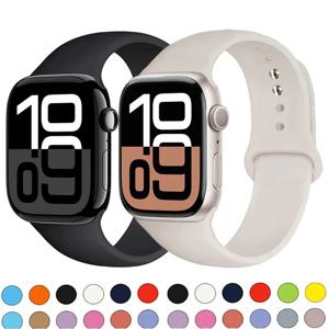 Apple Watch 밴드 용 실리콘 스트랩 44mm 45mm 41mm 49mm 40mm 42mm 46mm 스포츠 팔찌 iWatch 시리즈 10 9 Ultra 2 8 7 SE 6 5 4