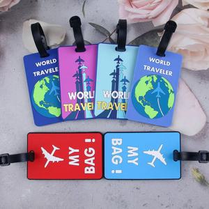 1pc PVC 부드러운 고무 수하물 태그 크리 에이 티브 가방 패션 스타일 실리콘 휴대용 여행 홀더 여행 액세서리 수하물 태그