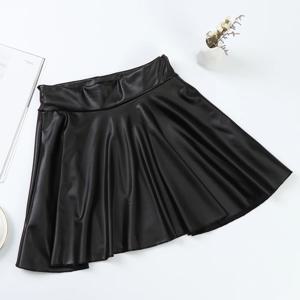 패션 가짜 가죽 스커트 높은 허리 탄성 미니 짧은 치마 스케이터 작업 나이트 클럽을위한 다목적 여성 소녀 의류