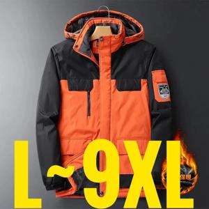 2025 9XL 남성용 겨울 재킷 플리스 안감 지퍼 후드 따뜻한 파카 남성용 대형 사이즈 방수 빅 엑스트라 플러스 8XL 윈드브레이커 산악용