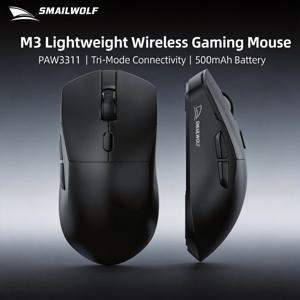 스마일울프 M3 PRO 무선 블루투스 3모드 마우스 e스포츠 게이밍 노트북 데스크탑 PAW3311 유선 가정용 경량 FPS