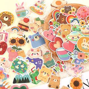 108PCS 오리지널 한국어 귀여운 만화 곰 스타일 수채화 스티커 DIY 자전거 핸드 계정 연필 케이스 데칼