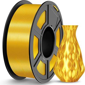 실크 PLA 필라멘트 1.75mm 골드250g, 금속같은 광택 PLA, 부드럽고 매끄러운 마감, 인쇄 용이, 정확도 +/- 0.02mm