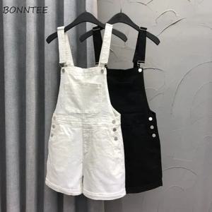 여성용 데님 롬퍼, 헐렁한 단색 와이드 레그, 하라주쿠 학생, 세련된 제국, 한국 스타일, 순수한 색상, 여성 달콤한 플레이수트, 여름