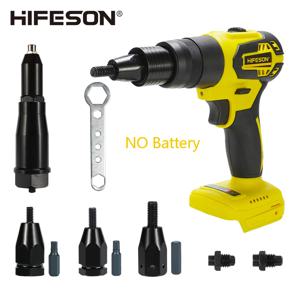 HIFESON 배터리 없음 이중 사용 브러시리스 전기 리벳 손톱 건 드릴 삽입 리벳 너트 건 M3-M12 용 자동 리벳 팅 도구