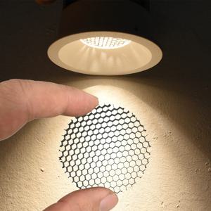 부드러운 빛 램프 그늘 3mm 벌집 눈부심 방지 플레이트 알루미늄 메쉬 커버 스포트라이트 다운 라이트 용 마운트 반사판 디퓨저