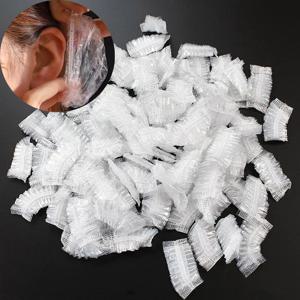 100PCS/50pair 일회용 방수 귀 덮개 미용 귀마개 탄성 귀 슬리브 목욕 샤워 죽어가는 머리 귀 보호기