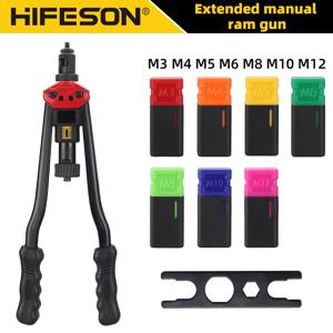 BT-607 수동 나사형 리벳 너트 건 16인치 롱 핸드 리베터 리벳 너트 공구 세트 (M3 M4 M6 M8 M10 M12 용)