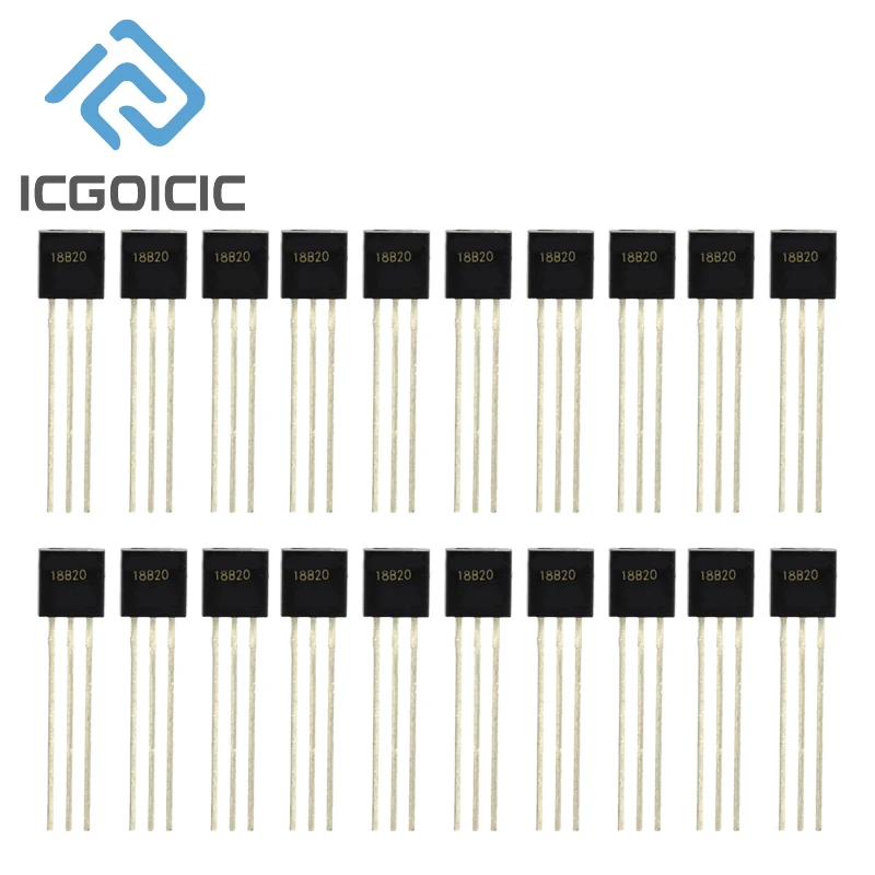 1-100pcs DS18B20 DS18B TO-92 칩 프로그래밍 가능 디지털 온도계 온도 센서 온도 수집 TO-92