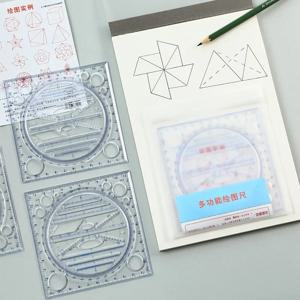 다기능 회전식 드로잉 템플릿, 미술 디자인, 건축 건축가 기하학 서클 드래프팅, 측정 체중계 눈금자 도구