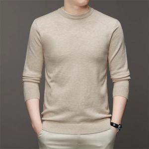 남성용 라운드넥 긴팔 단색 스웨터, 부드럽고 따뜻하고 편안한 탑, 베이스가 있는 7 가지 색상