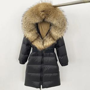 여성용 천연 두껍고 따뜻한 긴 겨울 재킷, 90% 화이트 덕 다운 코트, 리얼 빅 폭스 퍼 칼라 벨트, 루즈 퍼퍼 파카, 신상