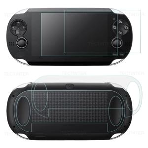 소니 PS Vita PSV 1000용 1/2팩 스크린 프로텍터 전면 강화 유리 + PSV 2000 핸드헬드용 후면 투명 전체 보호 필름