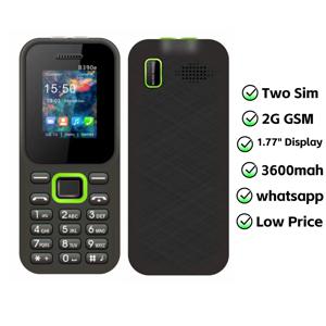 저렴한 2G GSM 시니어 휴대폰 1.77인치 디스플레이 듀얼심 대용량 배터리 긴 대기시간 와카톡 손전등 FM 저가 노인용 휴대폰