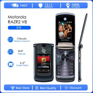 Motorola RAZR2 V8 리퍼브-오리지널 V8 2MP 분리형 배터리 770mAh 휴대폰 도매 무료 배송