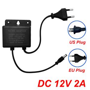 DC12V 2A 방수 EU/US 플러그 전원 어댑터 CCTV 보안 감시 AHD 카메라 충전기 NVR DVR 입력 AC100V-240V 5.5*2.1