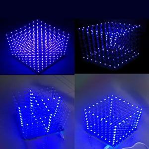 8x8x8 LED 큐브 3D 라이트 스퀘어 블루 LED 전자 DIY 키트 강화 능력