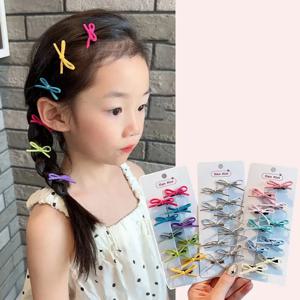 10 개/가방 여름 아기 미니 헤어 클립 달콤한 활 공주 소녀 땋은 머리 장식 다채로운 Bowknot 바레트 키즈 헤어 액세서리