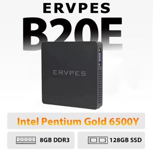 ERVPES B20E 미니 PC, 윈도우 11, 8GB RAM 128GB SSD, 인텔 펜티엄 골드 6500Y, 듀얼밴드 WiFi, 가정용 컴팩트 데스크탑