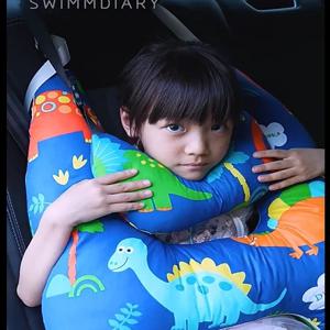 성인 및 어린이용 통기성 면 소재 세탁 가능 여행용 목 베개 쿠션 1개, 아기 침대 헤드레스트 수면용