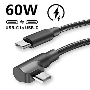90도 엘보 USB C 고속 충전 케이블 (아이폰 17, 16, 15 Pro Max, 삼성, 샤오미, 레드미, 포코, 원플러스 호환) 나일론 편조 타입 C 케이블